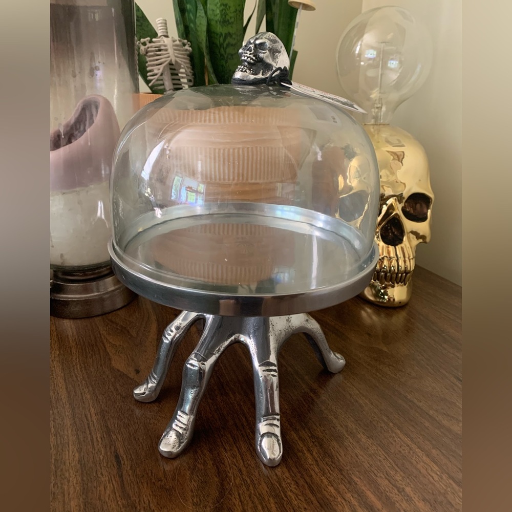 Silver Metal Hand Serving Tray